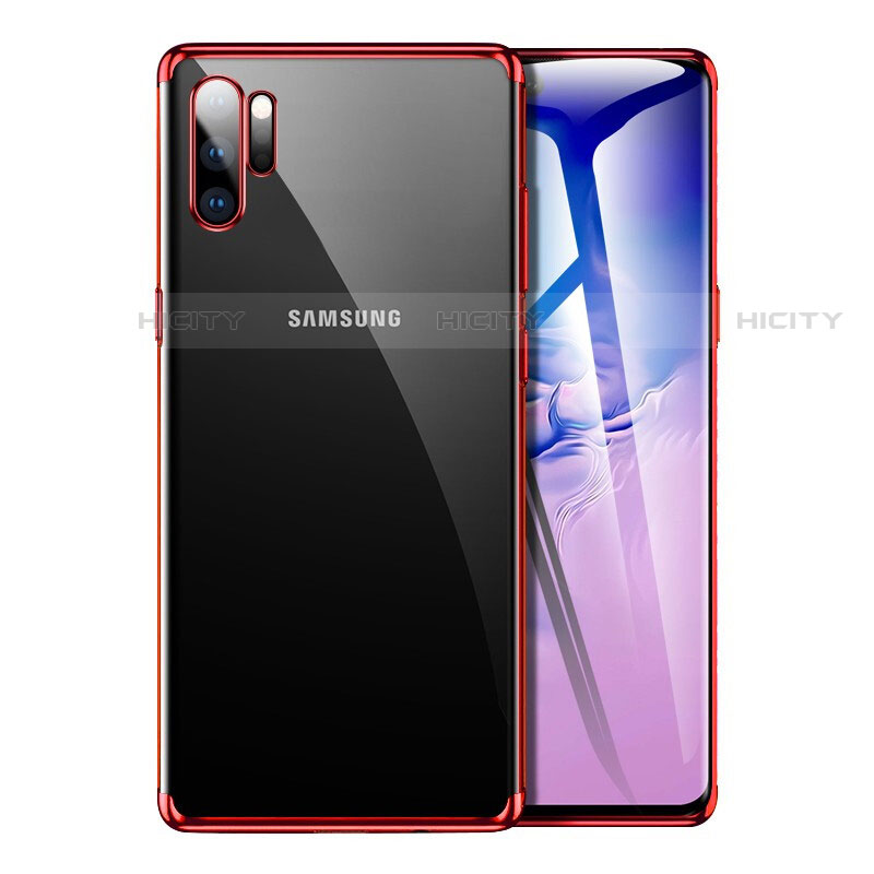 Funda Silicona Ultrafina Carcasa Transparente H02 para Samsung Galaxy Note 10 Plus Rojo