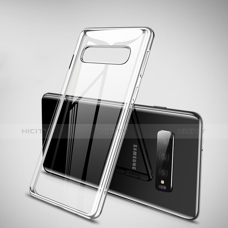 Funda Silicona Ultrafina Carcasa Transparente H02 para Samsung Galaxy S10 Plus Plata