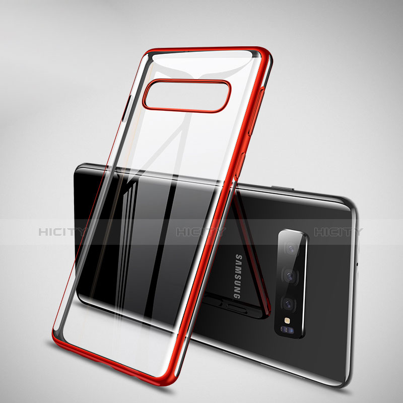 Funda Silicona Ultrafina Carcasa Transparente H02 para Samsung Galaxy S10 Plus Rojo
