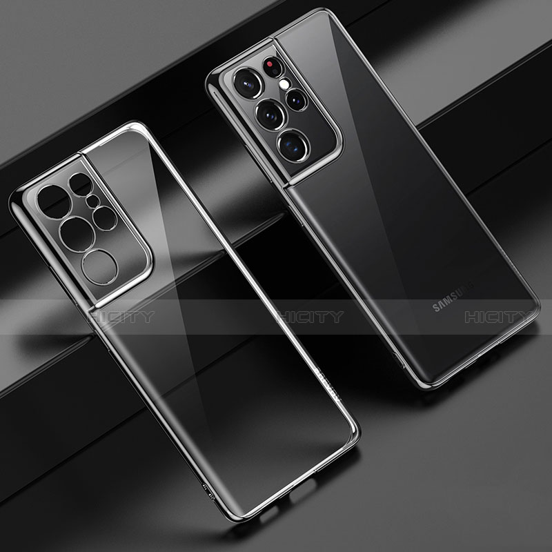Funda Silicona Ultrafina Carcasa Transparente H02 para Samsung Galaxy S21 Ultra 5G Negro