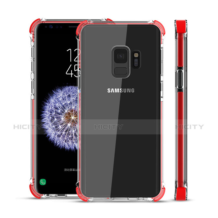 Funda Silicona Ultrafina Carcasa Transparente H02 para Samsung Galaxy S9 Rojo