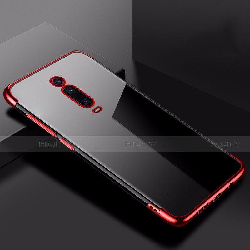 Funda Silicona Ultrafina Carcasa Transparente H02 para Xiaomi Mi 9T Pro Rojo