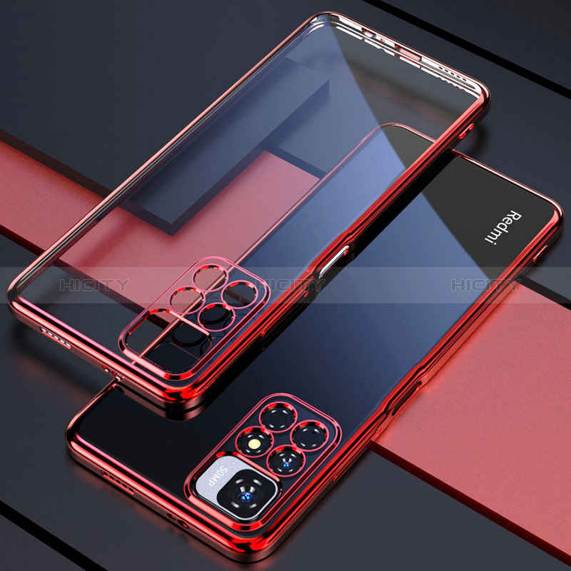 Funda Silicona Ultrafina Carcasa Transparente H02 para Xiaomi Redmi 10 4G Rojo