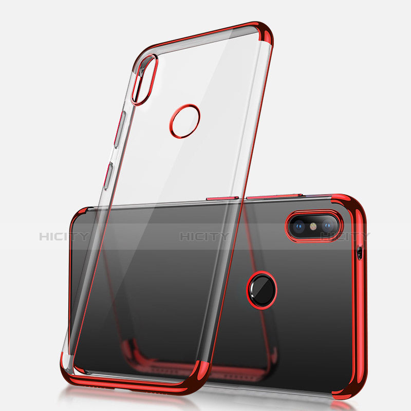 Funda Silicona Ultrafina Carcasa Transparente H02 para Xiaomi Redmi Note 5 AI Dual Camera Rojo