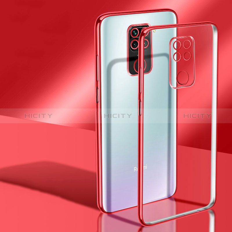 Funda Silicona Ultrafina Carcasa Transparente H02 para Xiaomi Redmi Note 9 Rojo