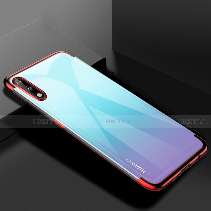 Funda Silicona Ultrafina Carcasa Transparente H03 para Huawei Enjoy 10 Rojo