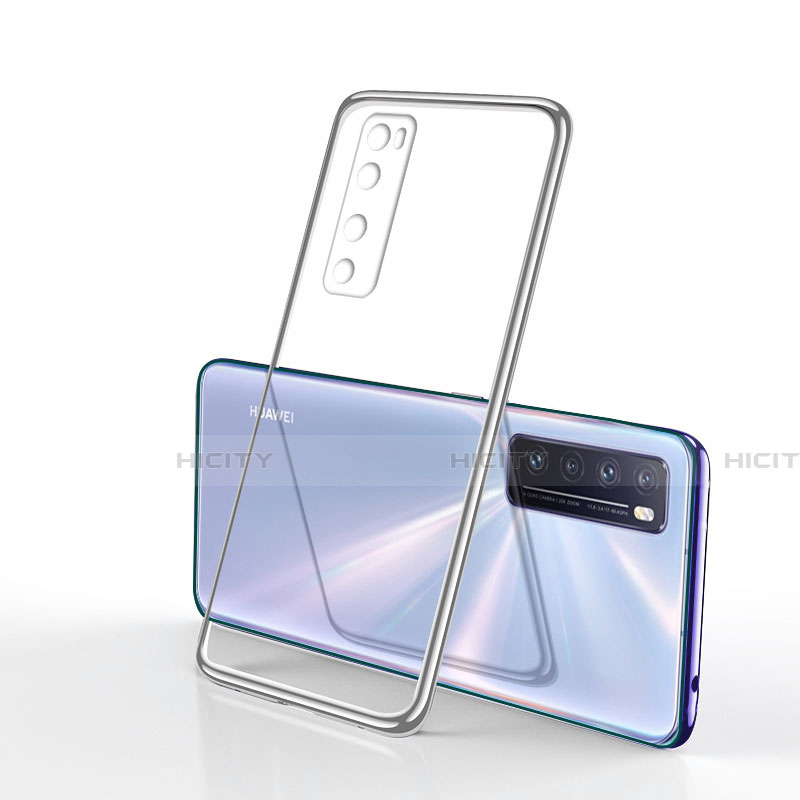 Funda Silicona Ultrafina Carcasa Transparente H03 para Huawei Nova 7 5G Plata