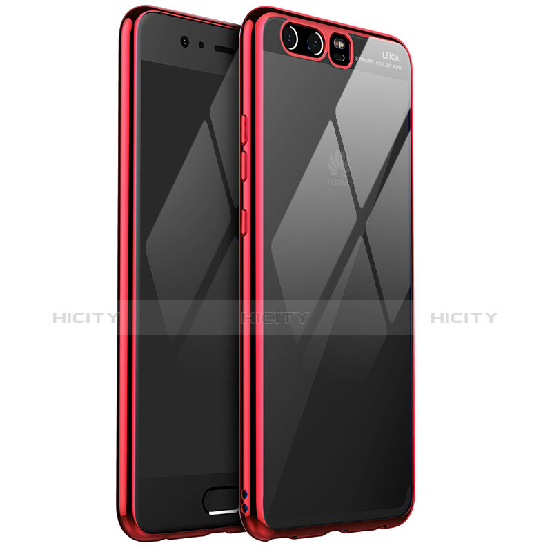 Funda Silicona Ultrafina Carcasa Transparente H03 para Huawei P10 Rojo