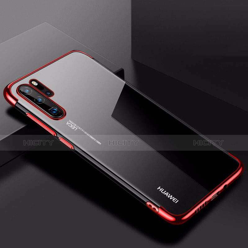 Funda Silicona Ultrafina Carcasa Transparente H03 para Huawei P30 Pro Rojo