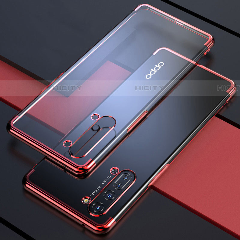 Funda Silicona Ultrafina Carcasa Transparente H03 para Oppo Find X2 Lite Rojo
