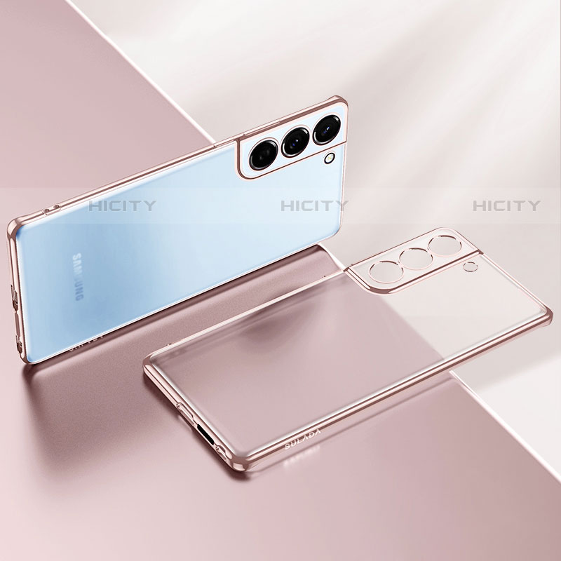 Funda Silicona Ultrafina Carcasa Transparente H03 para Samsung Galaxy S21 5G Oro Rosa