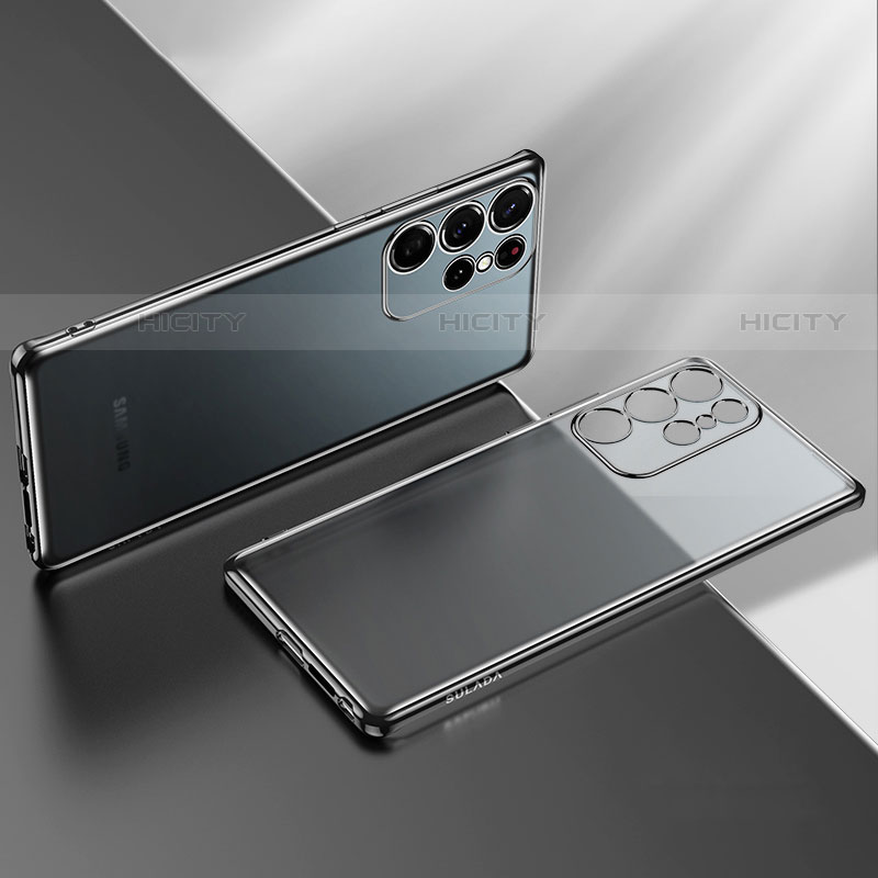 Funda Silicona Ultrafina Carcasa Transparente H03 para Samsung Galaxy S22 Ultra 5G Negro