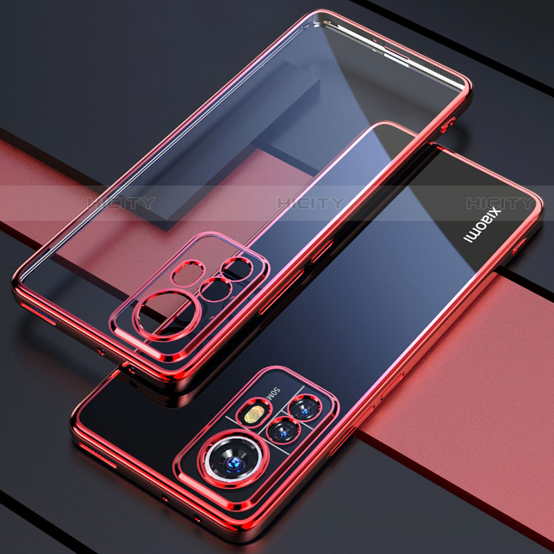Funda Silicona Ultrafina Carcasa Transparente H03 para Xiaomi Mi 12X 5G Rojo