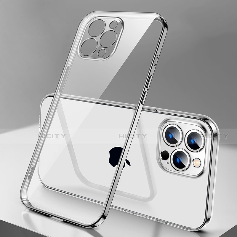 Funda Silicona Ultrafina Carcasa Transparente H04 para Apple iPhone 13 Pro Plata
