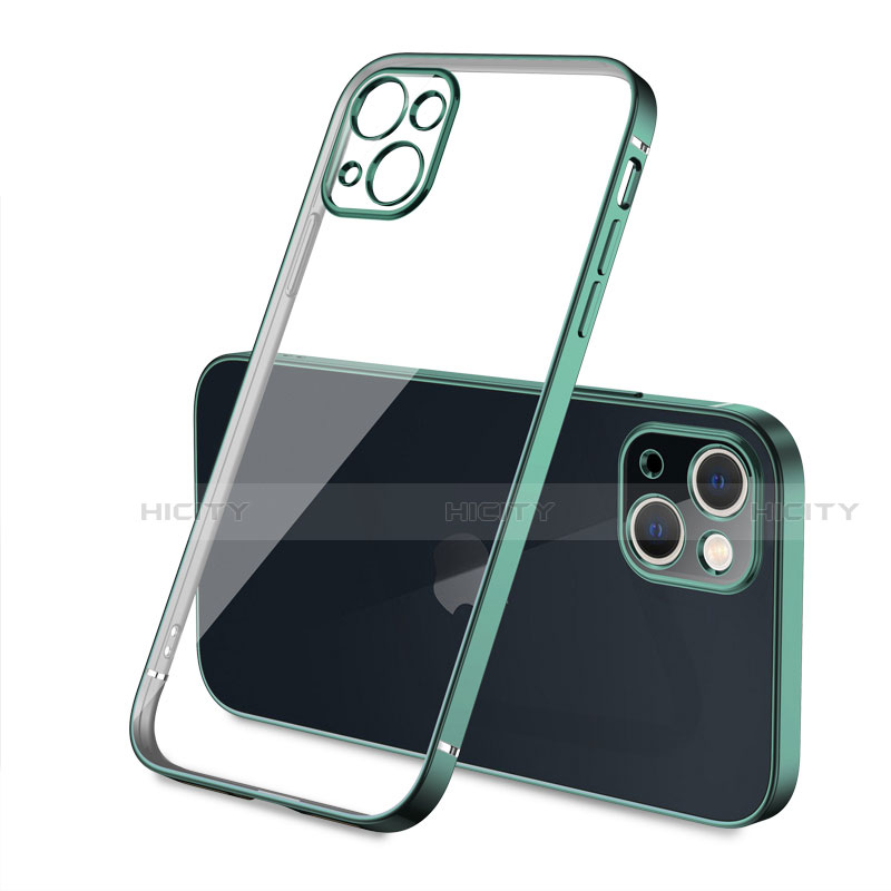 Funda Silicona Ultrafina Carcasa Transparente H04 para Apple iPhone 13 Verde