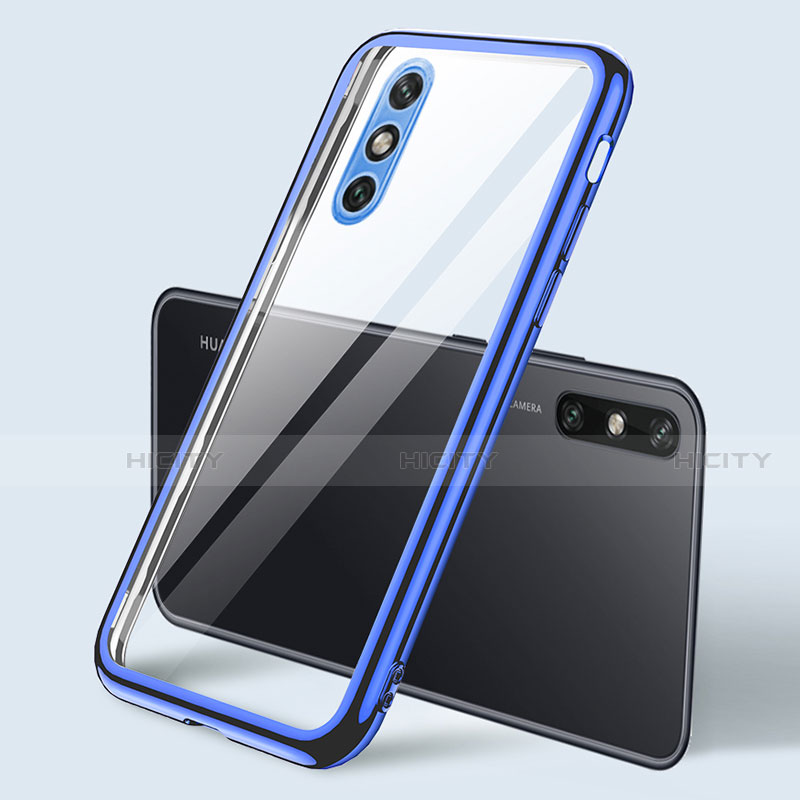 Funda Silicona Ultrafina Carcasa Transparente H04 para Huawei Enjoy 10e Azul