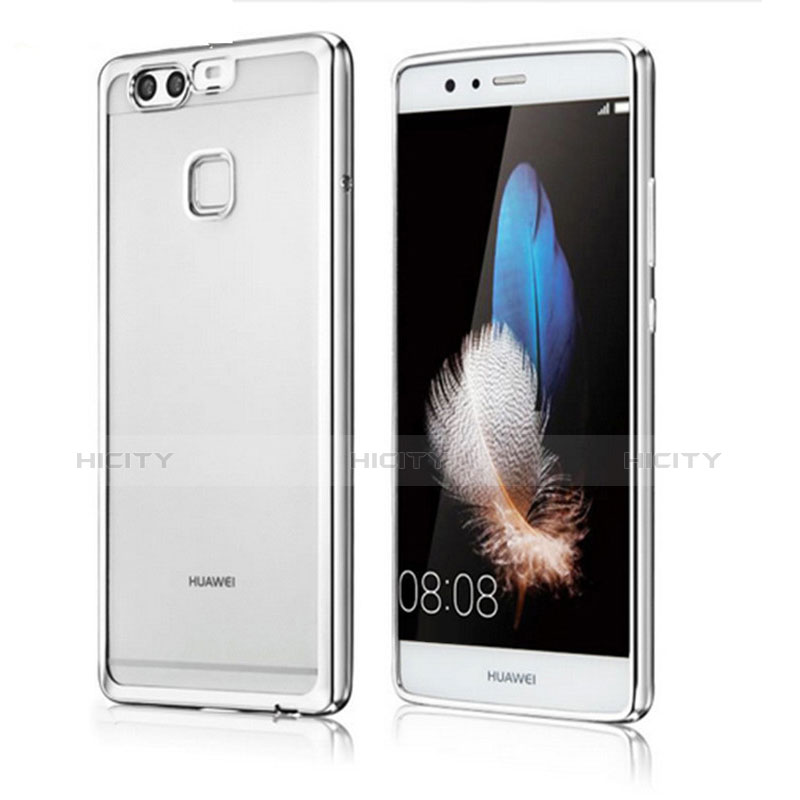 Funda Silicona Ultrafina Carcasa Transparente H04 para Huawei P9 Plata