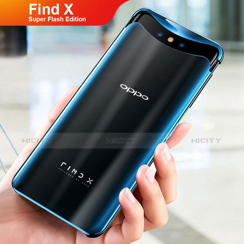 Funda Silicona Ultrafina Carcasa Transparente H04 para Oppo Find X Super Flash Edition Azul