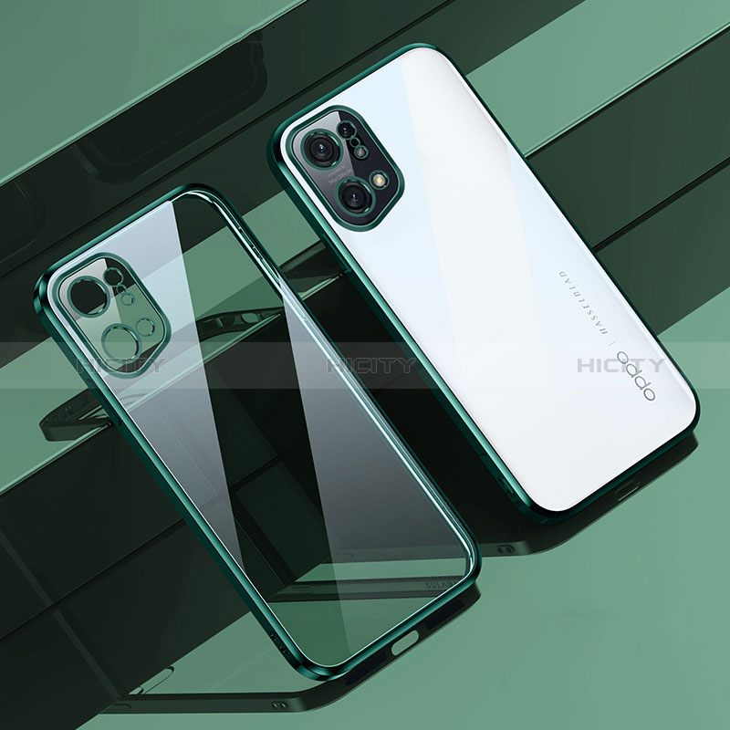 Funda Silicona Ultrafina Carcasa Transparente H04 para Oppo Find X5 5G Verde