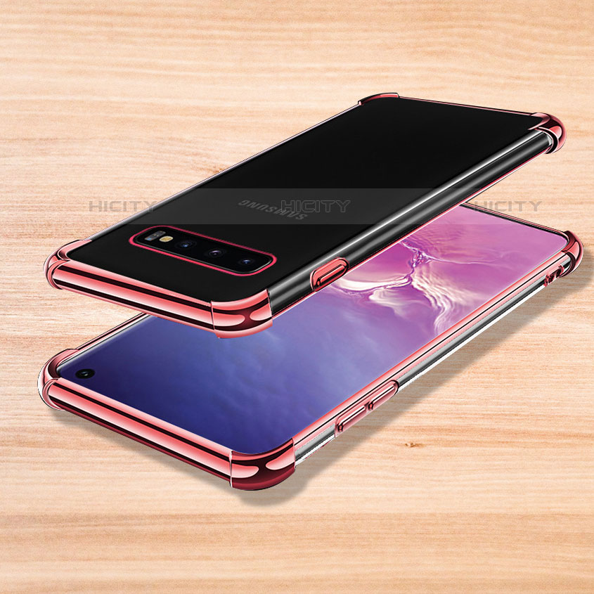 Funda Silicona Ultrafina Carcasa Transparente H04 para Samsung Galaxy S10 5G Oro Rosa