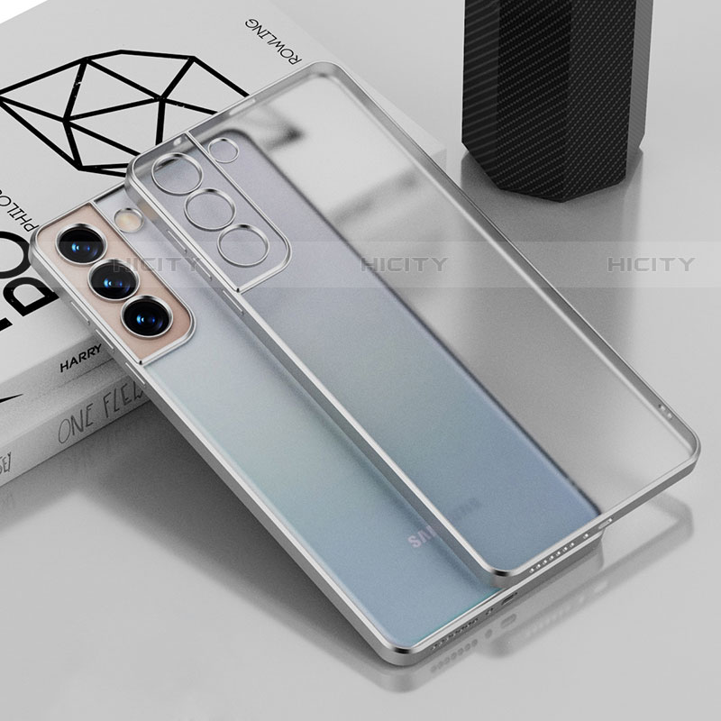 Funda Silicona Ultrafina Carcasa Transparente H04 para Samsung Galaxy S21 FE 5G Plata