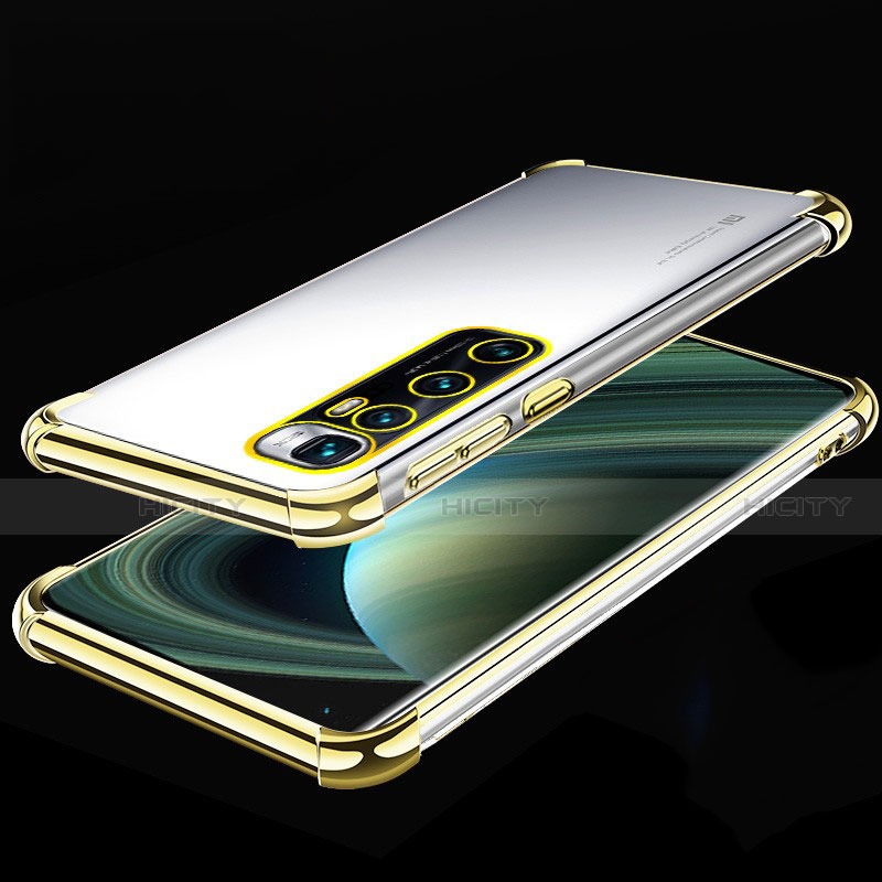 Funda Silicona Ultrafina Carcasa Transparente H04 para Xiaomi Mi 10 Ultra Oro