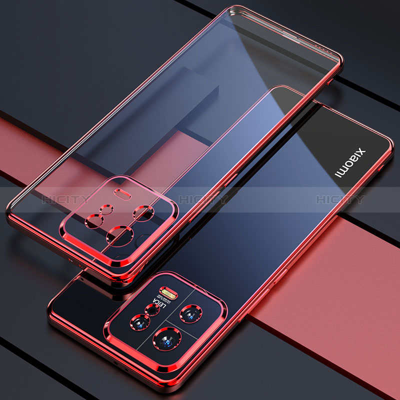 Funda Silicona Ultrafina Carcasa Transparente H04 para Xiaomi Mi 13 5G Rojo