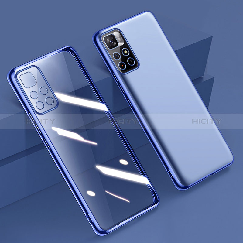 Funda Silicona Ultrafina Carcasa Transparente H04 para Xiaomi Poco M4 Pro 5G Azul