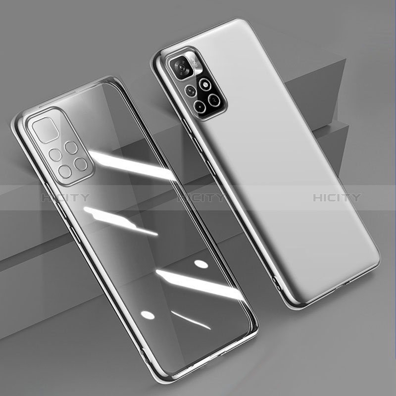 Funda Silicona Ultrafina Carcasa Transparente H04 para Xiaomi Poco M4 Pro 5G Plata