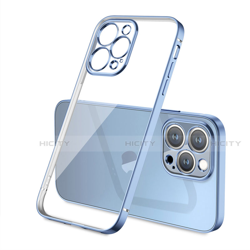 Funda Silicona Ultrafina Carcasa Transparente H05 para Apple iPhone 13 Pro Azul