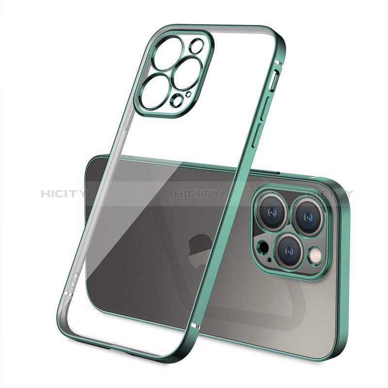 Funda Silicona Ultrafina Carcasa Transparente H05 para Apple iPhone 14 Pro Verde