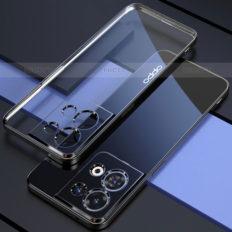 Funda Silicona Ultrafina Carcasa Transparente H05 para Oppo Reno8 Pro 5G Negro