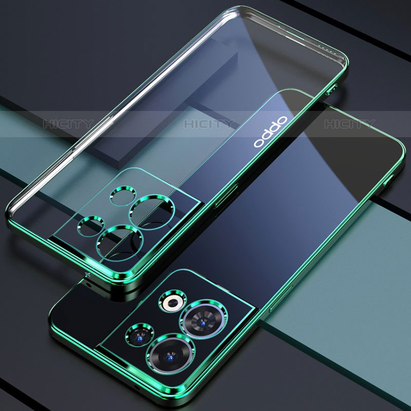 Funda Silicona Ultrafina Carcasa Transparente H05 para Oppo Reno9 5G Verde