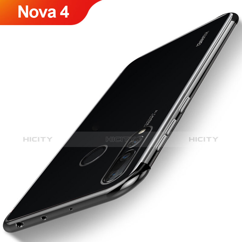 Funda Silicona Ultrafina Carcasa Transparente H06 para Huawei Nova 4 Negro