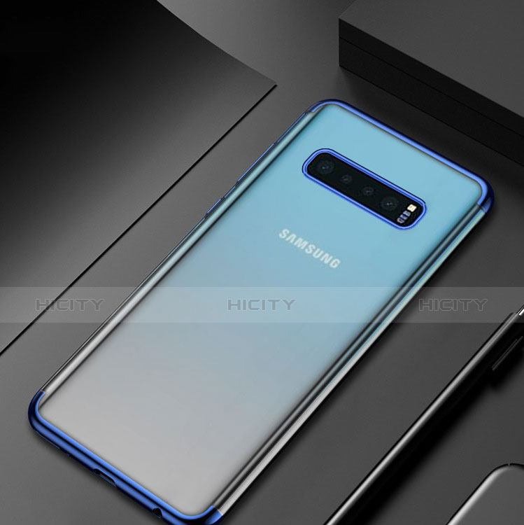 Funda Silicona Ultrafina Carcasa Transparente H06 para Samsung Galaxy S10 Plus Azul