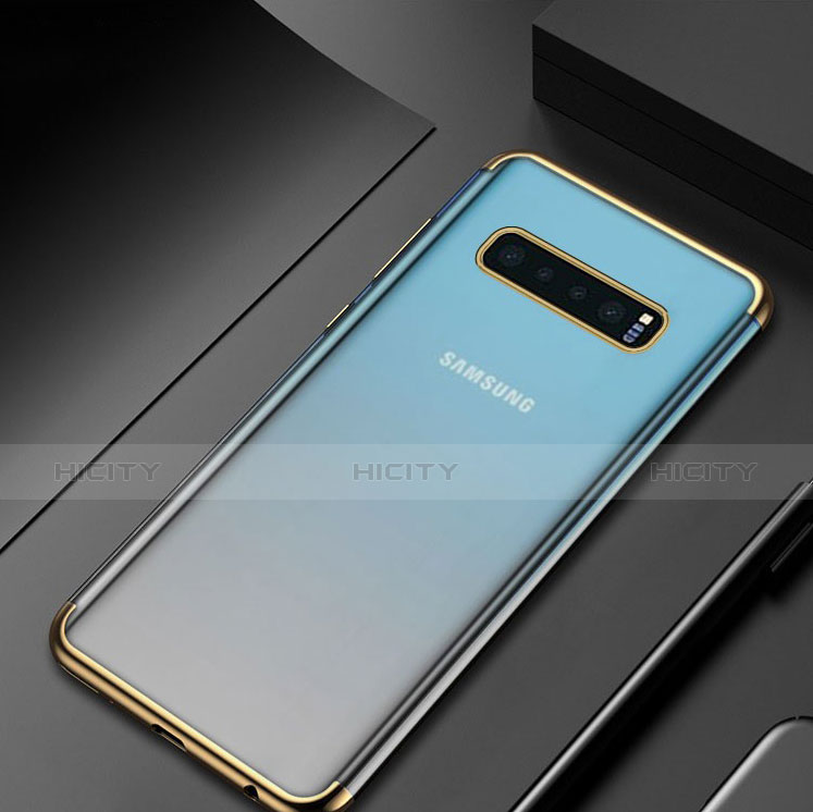 Funda Silicona Ultrafina Carcasa Transparente H06 para Samsung Galaxy S10 Plus Oro