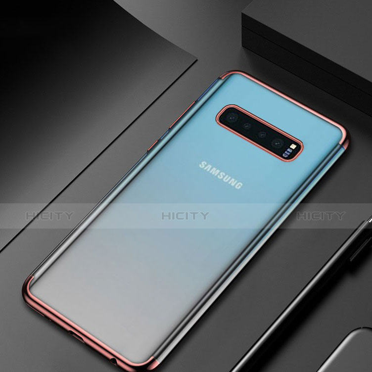 Funda Silicona Ultrafina Carcasa Transparente H06 para Samsung Galaxy S10 Plus Oro Rosa