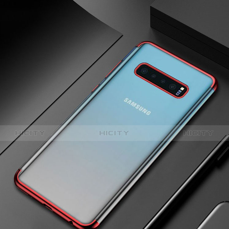 Funda Silicona Ultrafina Carcasa Transparente H06 para Samsung Galaxy S10 Plus Rojo