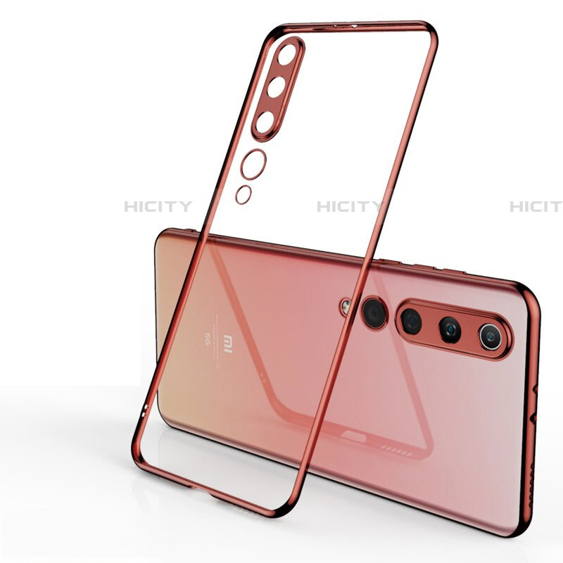 Funda Silicona Ultrafina Carcasa Transparente H06 para Xiaomi Mi 10 Oro Rosa