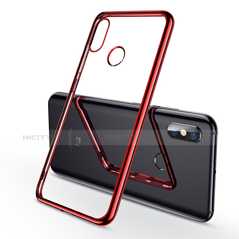 Funda Silicona Ultrafina Carcasa Transparente H06 para Xiaomi Mi 8 Rojo
