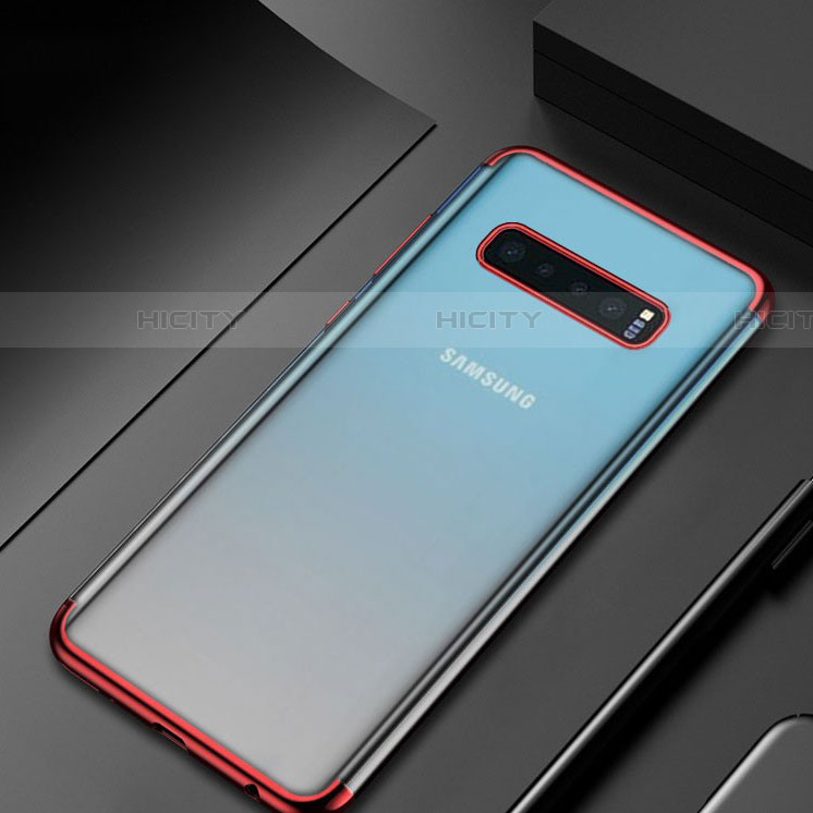 Funda Silicona Ultrafina Carcasa Transparente H07 para Samsung Galaxy S10 5G Rojo