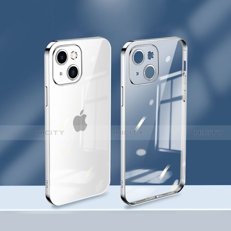 Funda Silicona Ultrafina Carcasa Transparente H08 para Apple iPhone 14 Plata