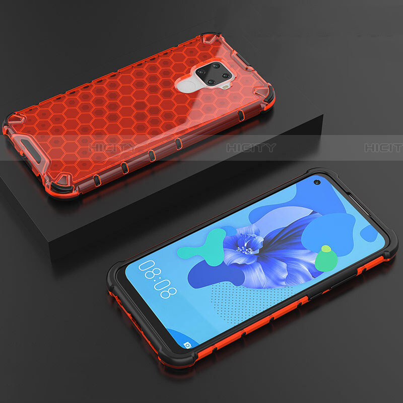Funda Silicona Ultrafina Carcasa Transparente H08 para Huawei Mate 30 Lite Rojo