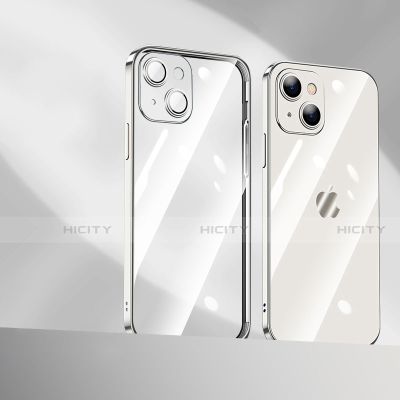 Funda Silicona Ultrafina Carcasa Transparente H10 para Apple iPhone 13 Mini Plata