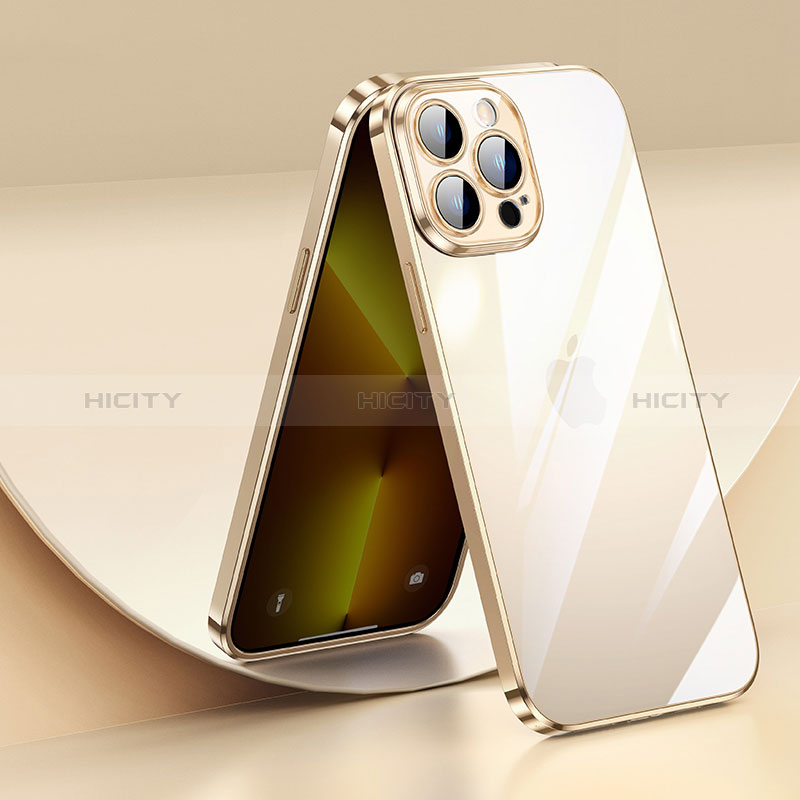 Funda Silicona Ultrafina Carcasa Transparente LD2 para Apple iPhone 13 Pro Max Oro