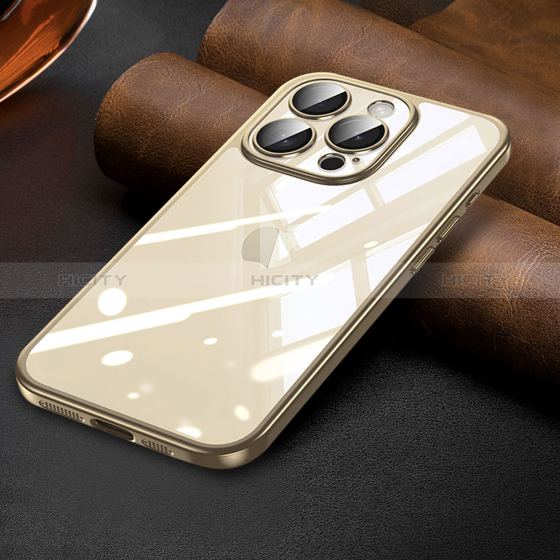 Funda Silicona Ultrafina Carcasa Transparente LD7 para Apple iPhone 14 Pro Oro