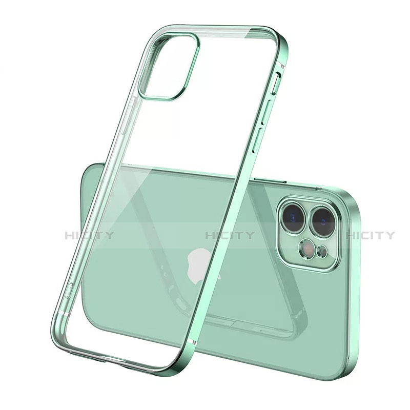 Funda Silicona Ultrafina Carcasa Transparente N01 para Apple iPhone 12 Menta Verde