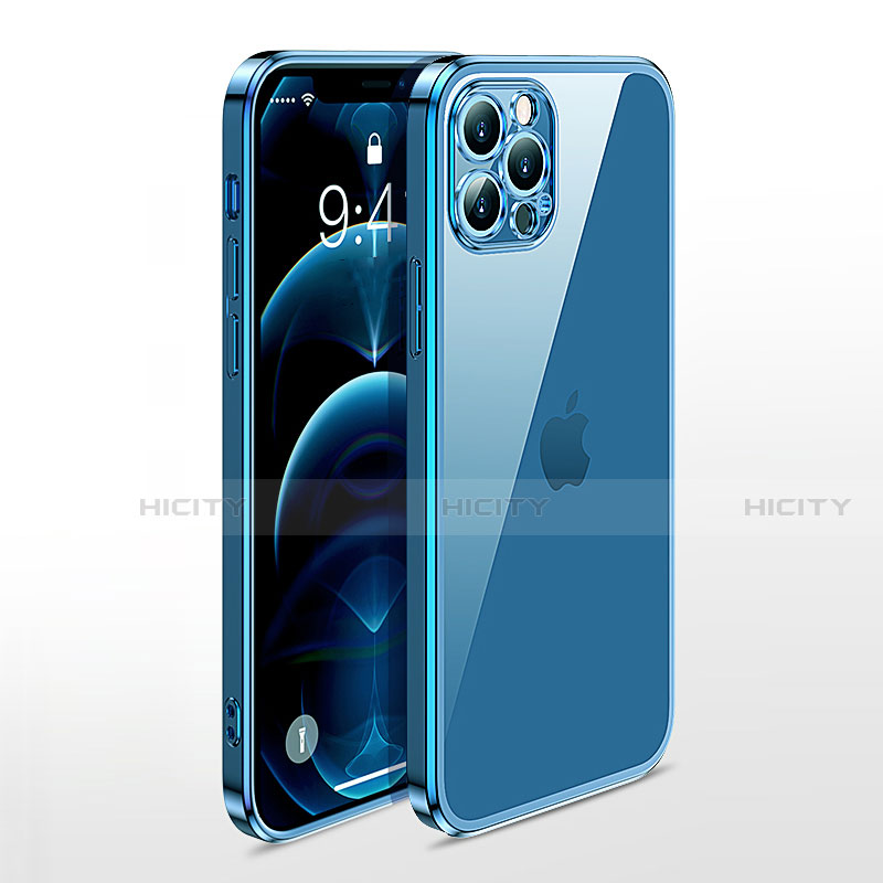 Funda Silicona Ultrafina Carcasa Transparente N01 para Apple iPhone 12 Pro Max Azul