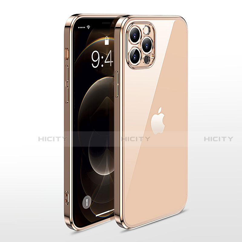 Funda Silicona Ultrafina Carcasa Transparente N01 para Apple iPhone 12 Pro Oro