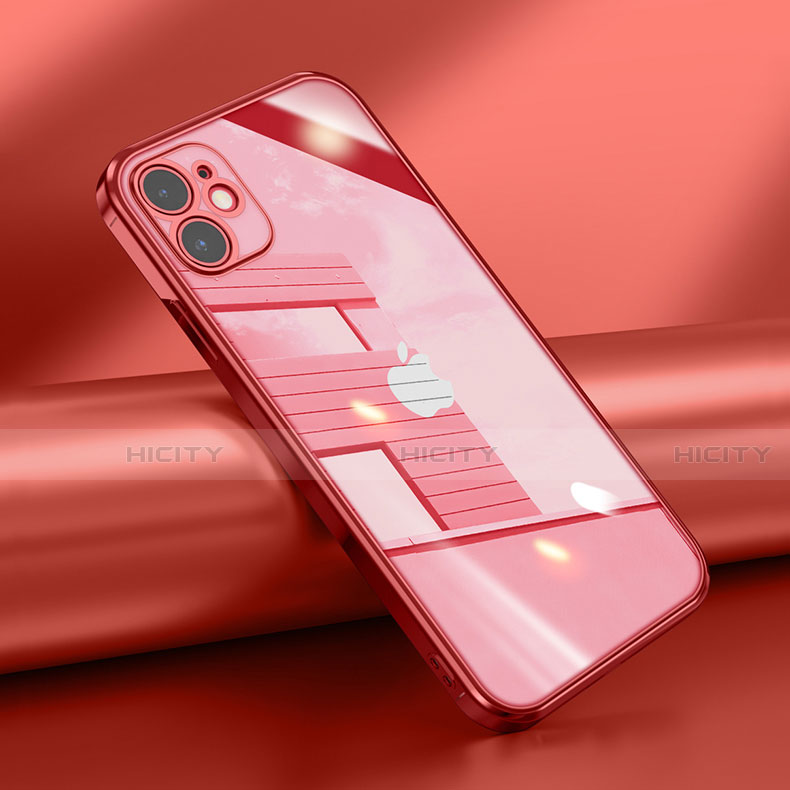 Funda Silicona Ultrafina Carcasa Transparente N02 para Apple iPhone 12 Mini Rojo
